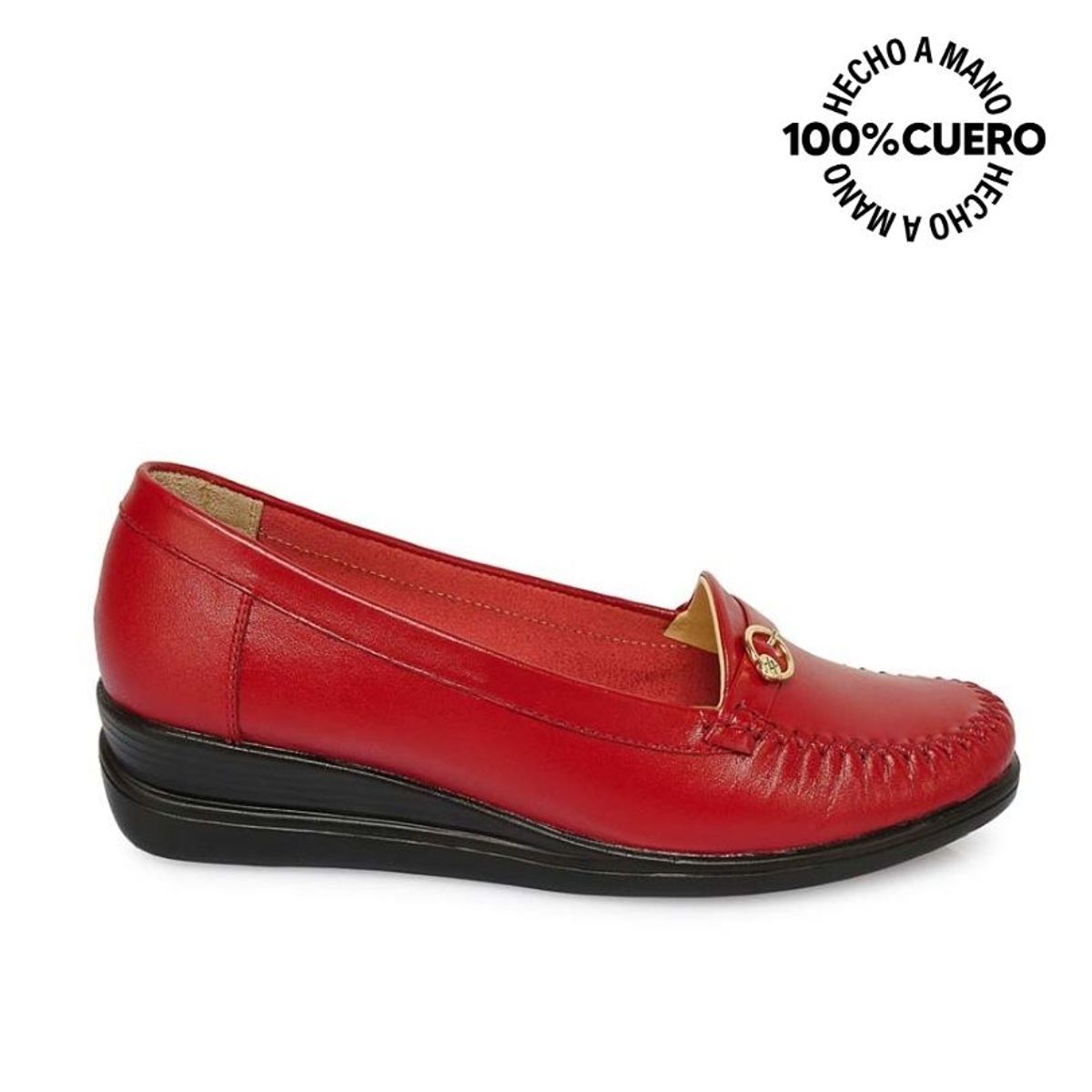 VIALE - Zapato Mocasín Casual DK-2512 Rojo Viale Cuero