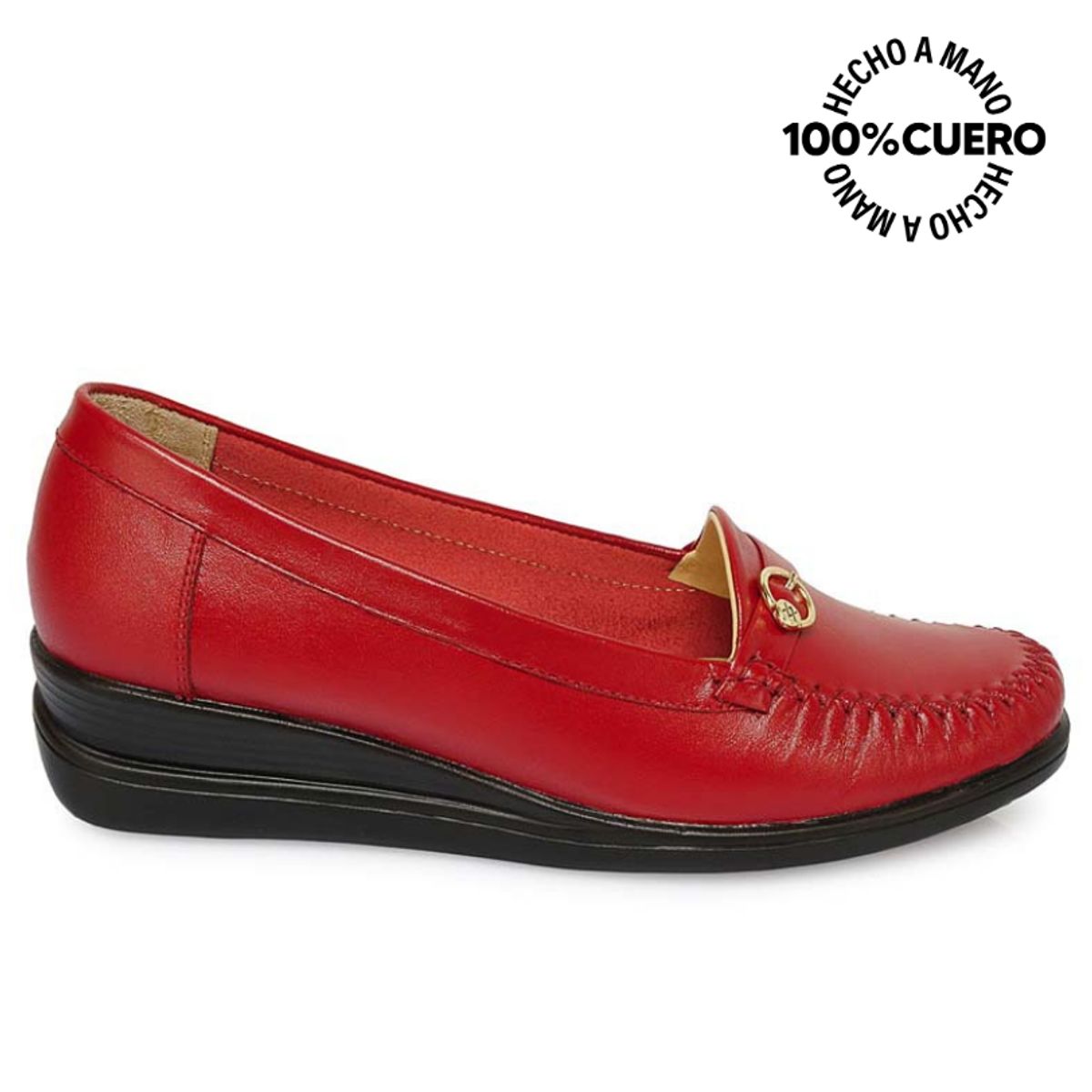 VIALE - Zapato Mocasín Casual DK-2512 Rojo Viale Cuero