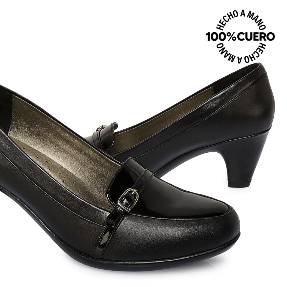 VIALE - Zapato Mocasín Casual ECO-2514 Negro Viale Cuero