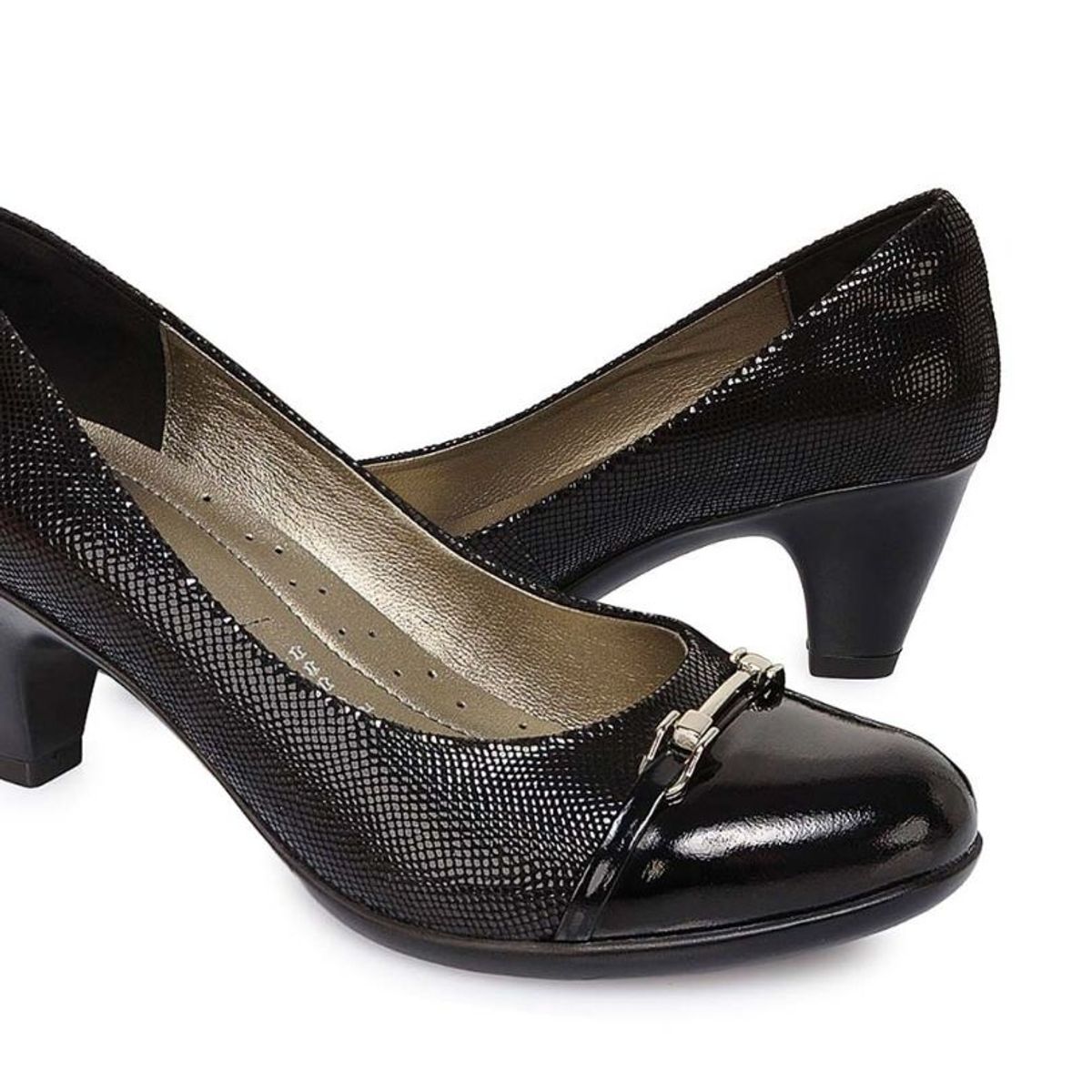 VIALE - Zapato Reina Casual ECO-2518 Negro Viale Cuero