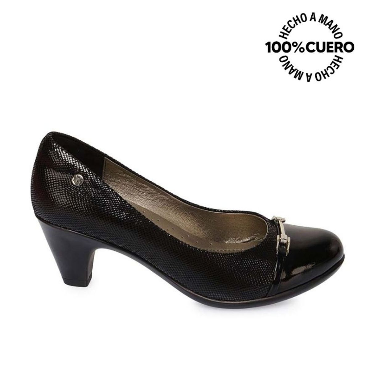 VIALE - Zapato Reina Casual ECO-2518 Negro Viale Cuero