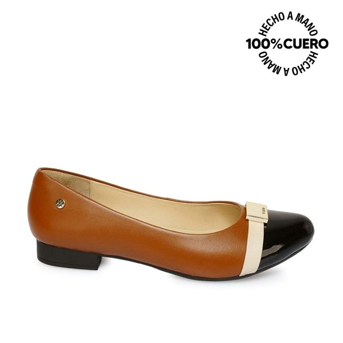 VIALE - Zapato Ballerina Casual ECO-2520 Natural Viale Cuero