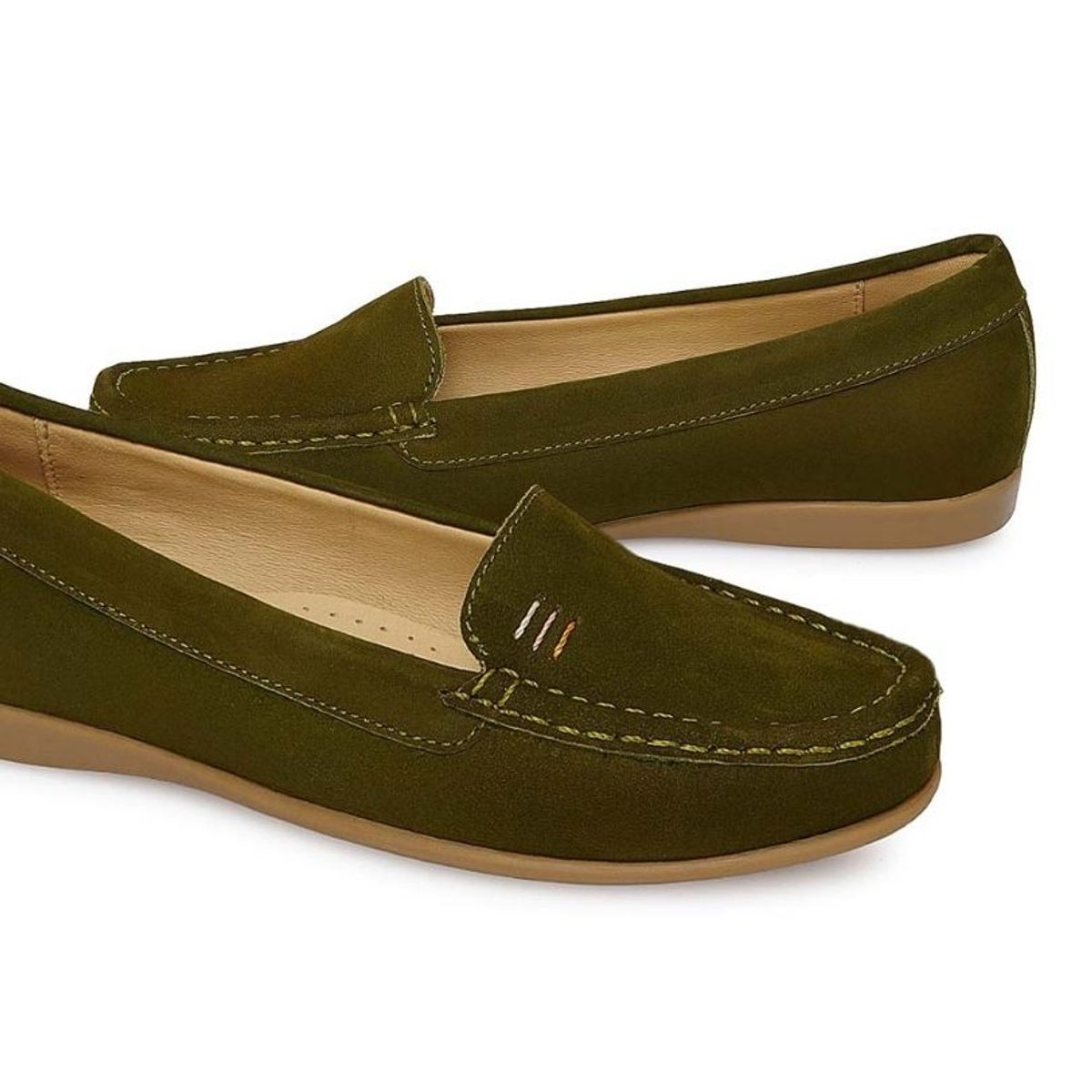 VIALE - Zapato Mocasín Casual FAV-2501 Verde Viale Cuero