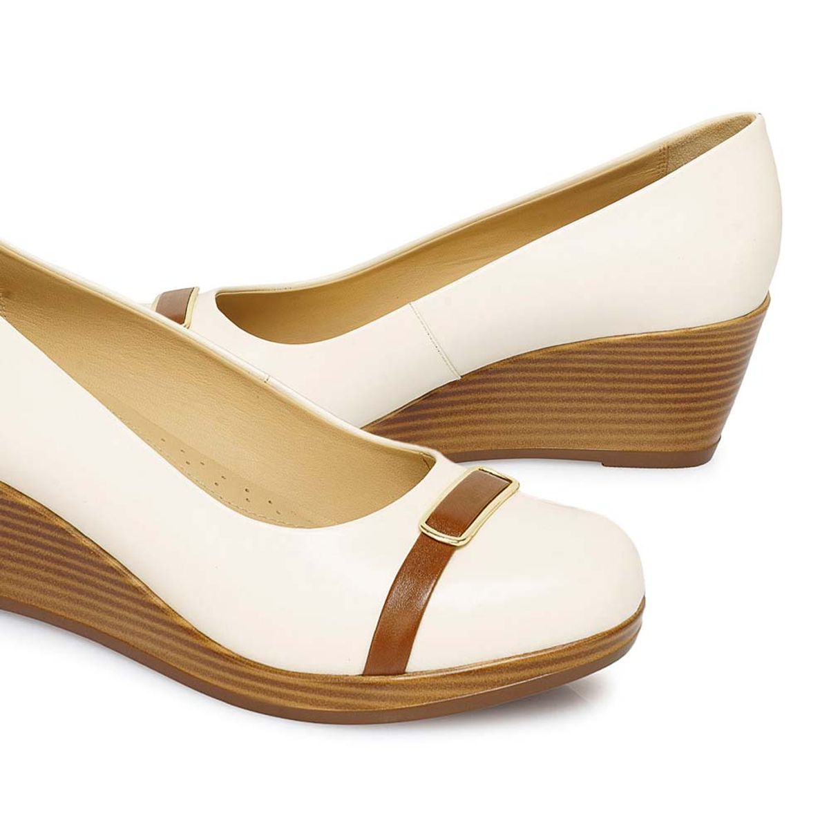 VIALE - Zapato Reina Casual LINDA-2521 Hueso Viale Cuero