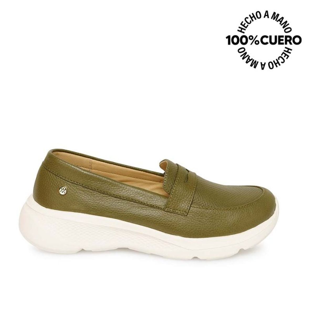 VIALE - Zapato Mocasín Casual REC-2513 Verde Viale Cuero