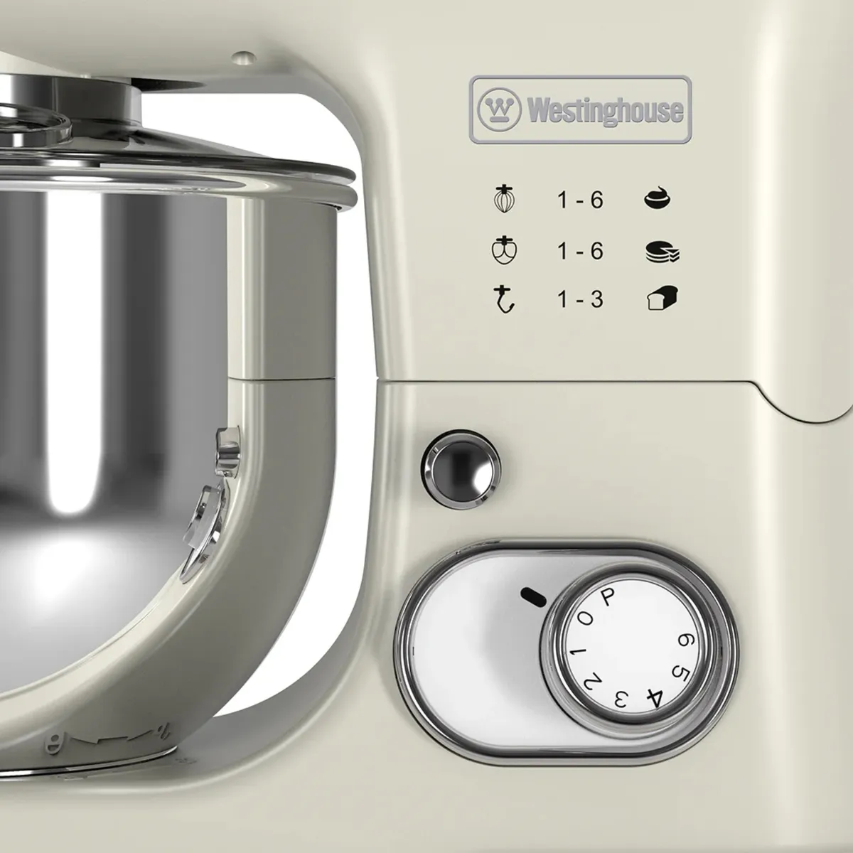 WESTINGHOUSE - Batidora de pedestal 5L Retro WH crema