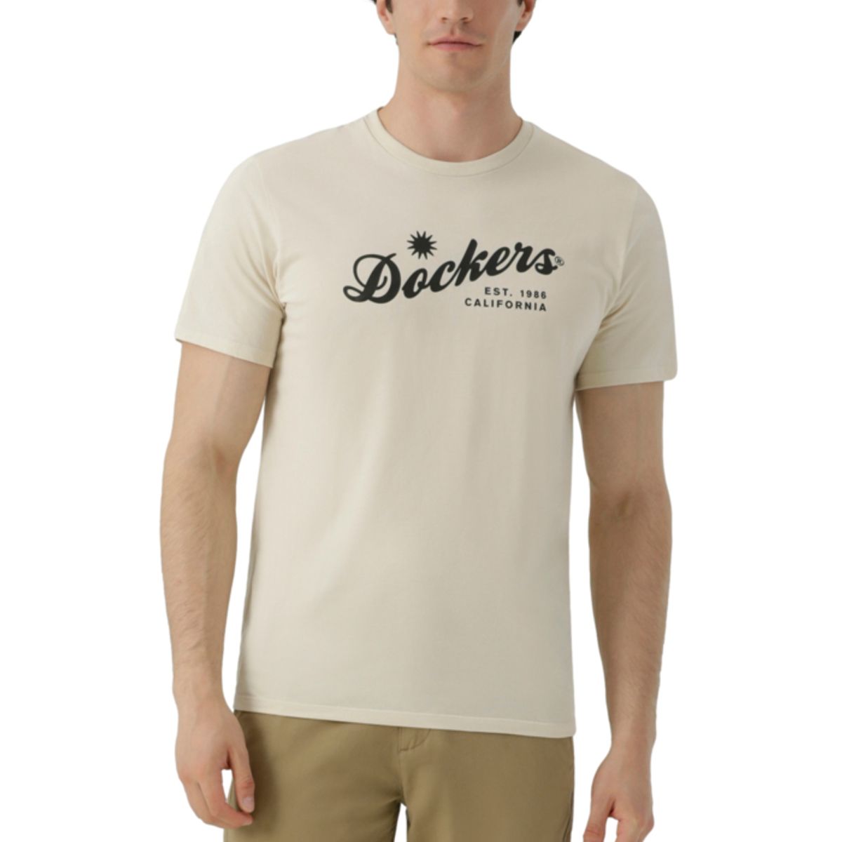 DOCKERS - Polo Hombre Logo Tee Slim Fit Crema Dockers