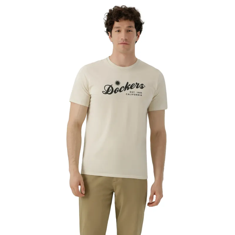 DOCKERS - Polo Hombre Logo Tee Slim Fit Crema Dockers