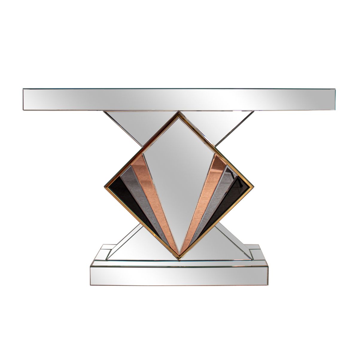 PANADECOR - Consola Panadecor Espejada Con Diseño Geométrico 120Cm