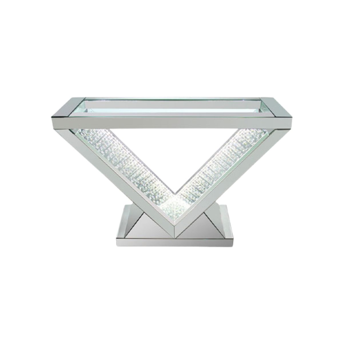 PANADECOR - Consola Panadecor Con Luz Led En V Y Cristales 119.5Cm