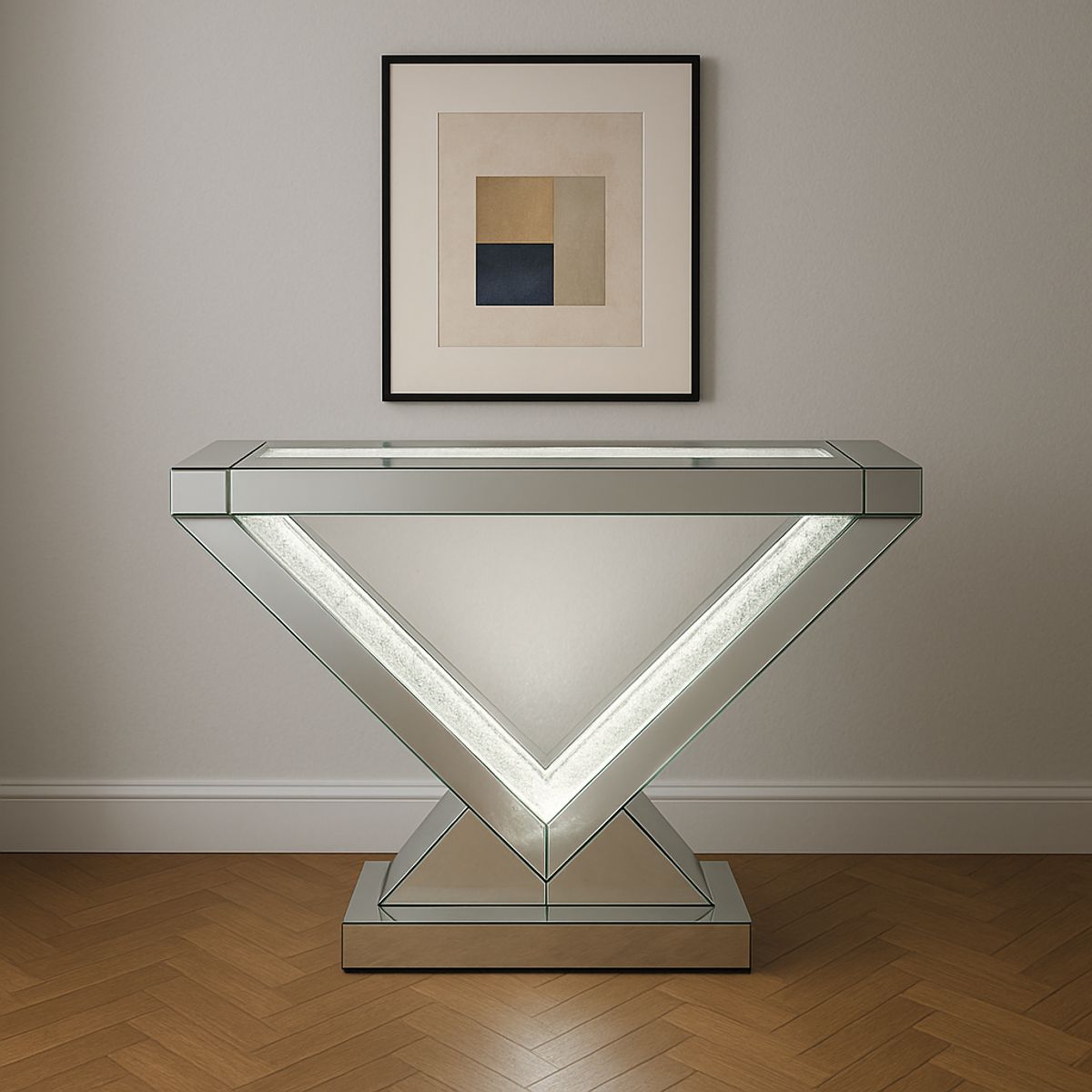 PANADECOR - Consola Panadecor Con Luz Led En V Y Cristales 119.5Cm