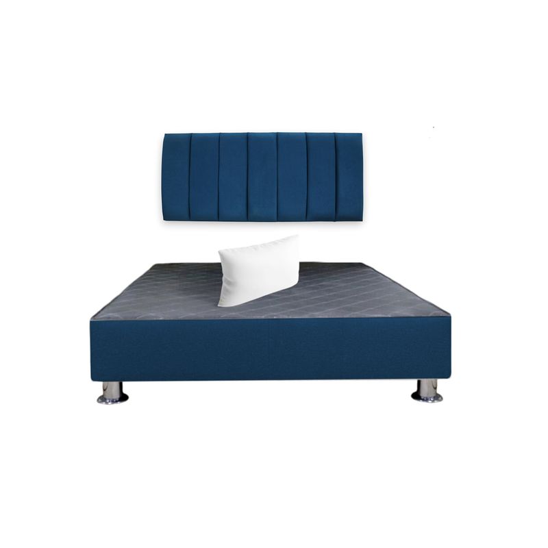 MUEBLES MACRUMO - Cama tapizada Aurea + almohada - 2 Plz - Color Azul