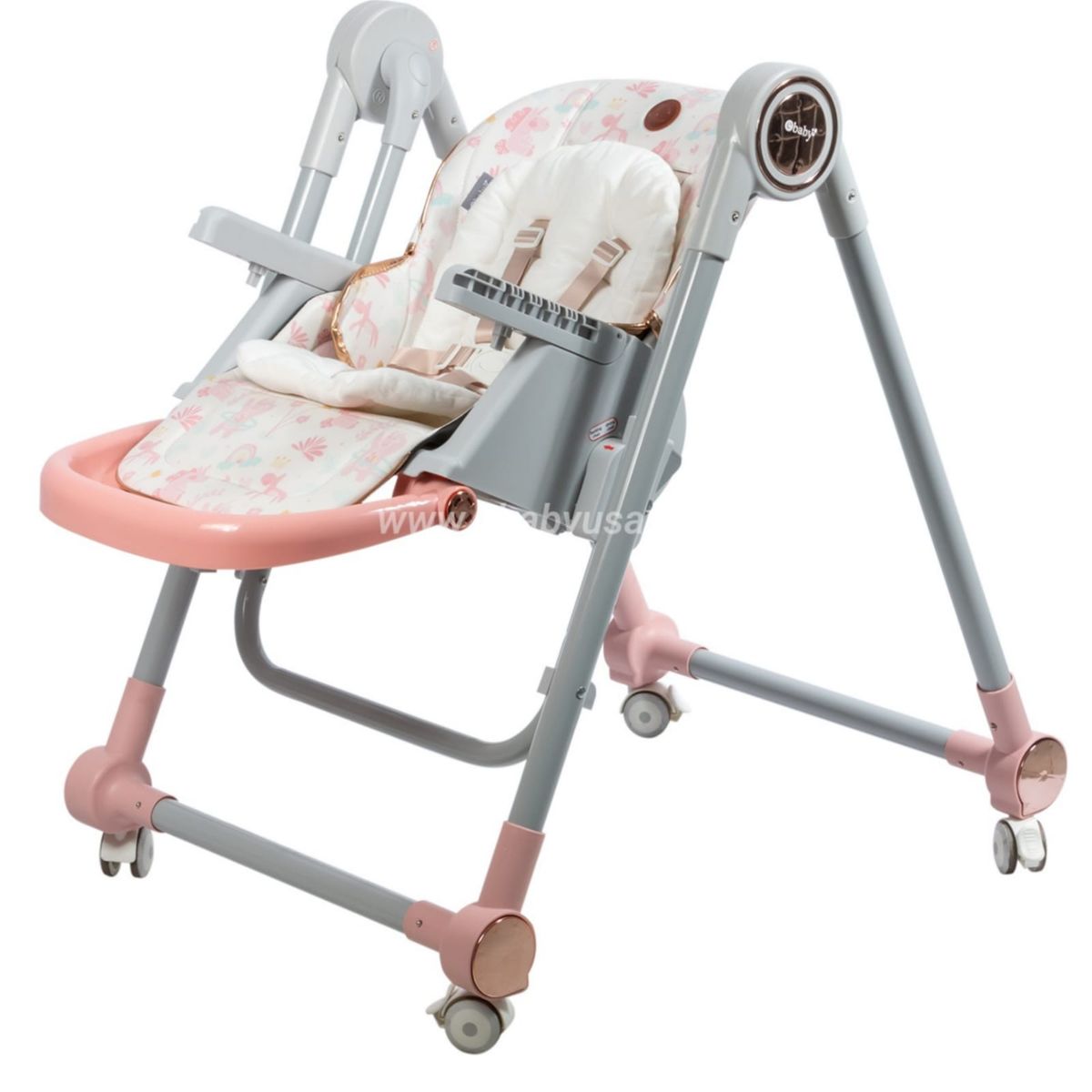 EBABY - Silla de comer Plegable con mecedora GRAVY PLOMO