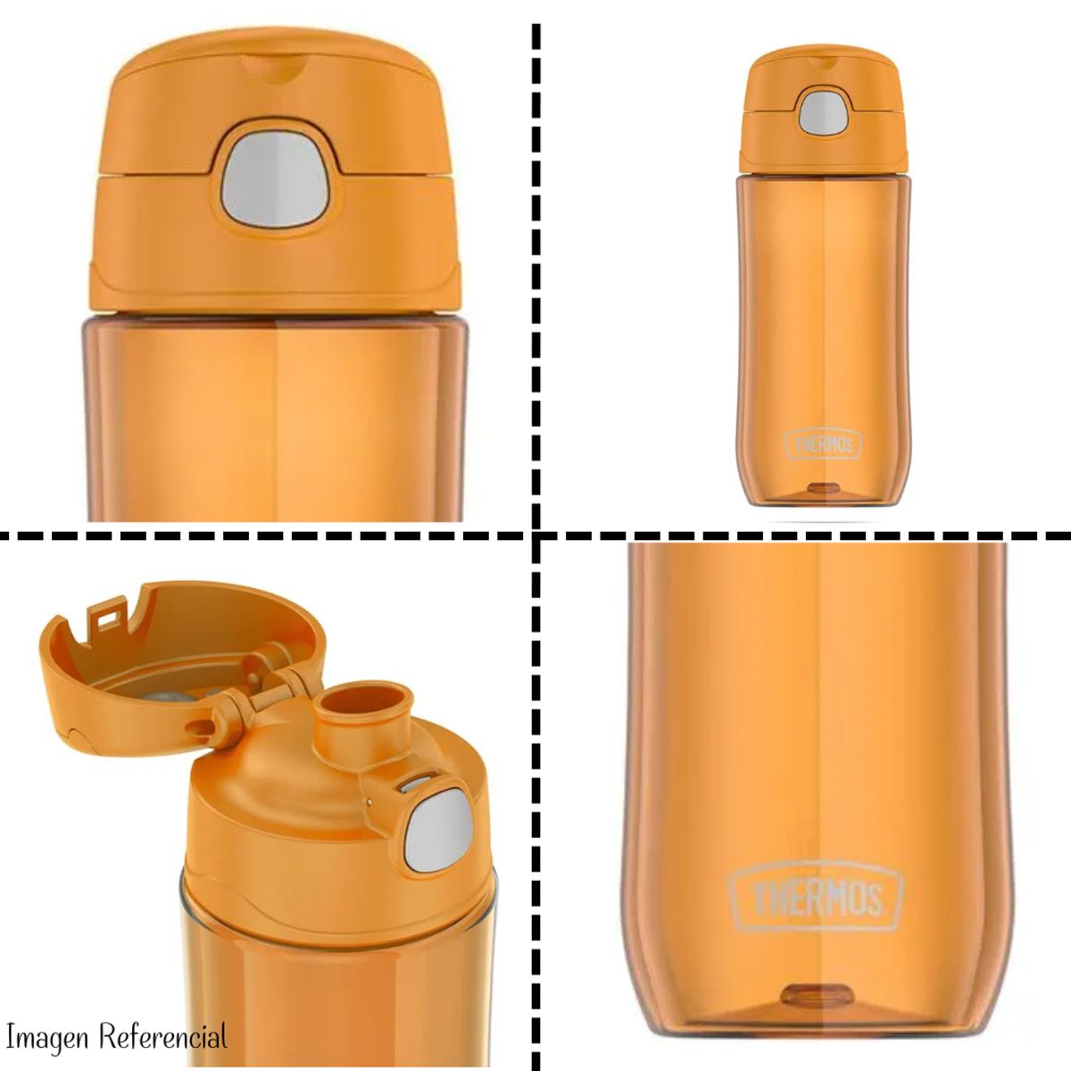 THERMOS - Tomatodo Thermos Transparente de 470 ml - Anaranjado