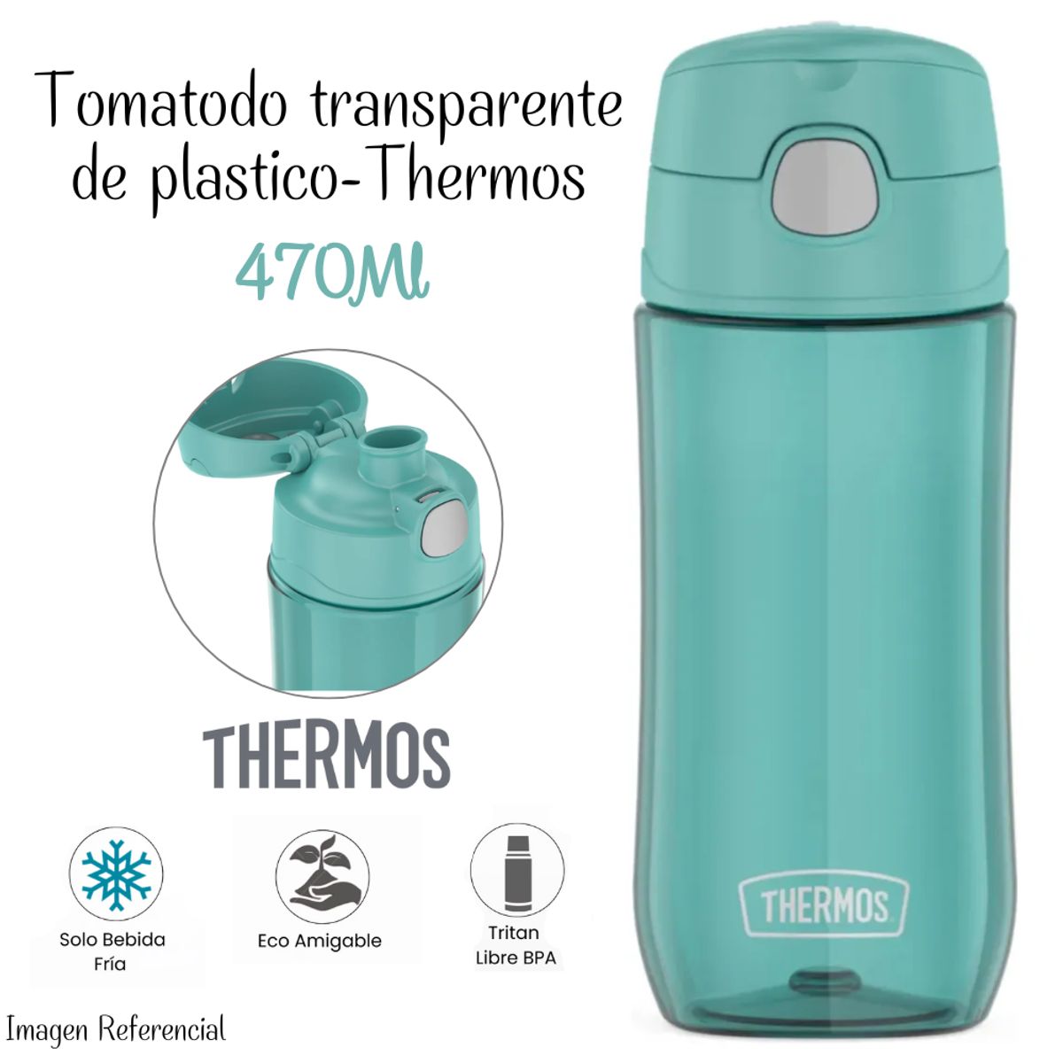 THERMOS - TomatodoThermos Transparente de 470 ml - Verde