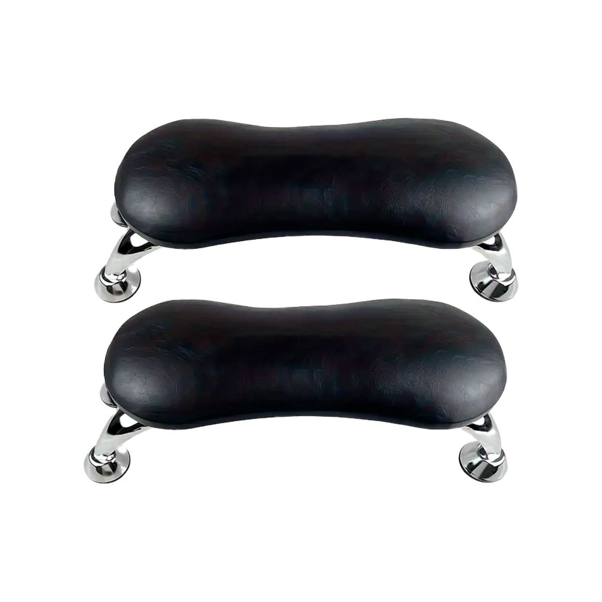 GENERICO - Reposabrazos Para Uñas  Acero Inoxidable y Cuero 2Uni