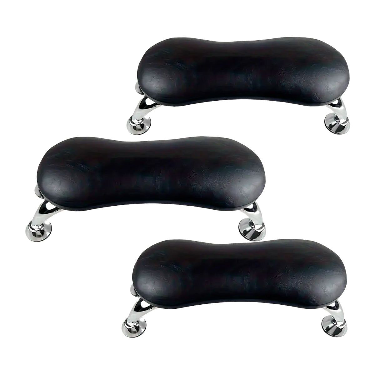 GENERICO - Reposabrazos Para Uñas  Acero Inoxidable y Cuero 3Uni