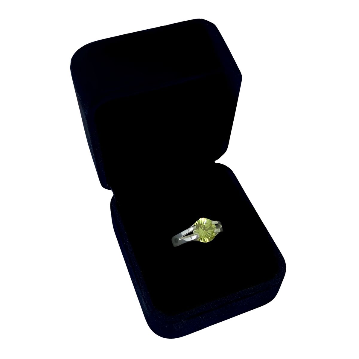 GENERICO - Anillo Mujer Circonita Verde Limón Regalo Novia Plata 950