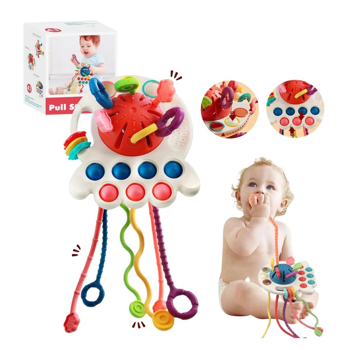 GENERICO - Juguete Pulpo Molar Sensorial Montessori para Bebé