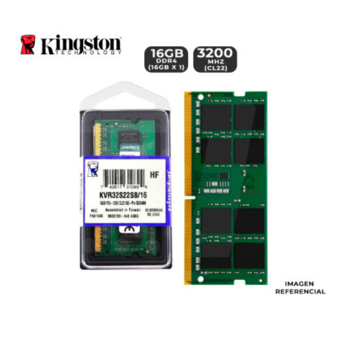 KINGSTON - MEMORIA RAM KINGSTON SODIMM 16GB DDR4 3200 MHZ