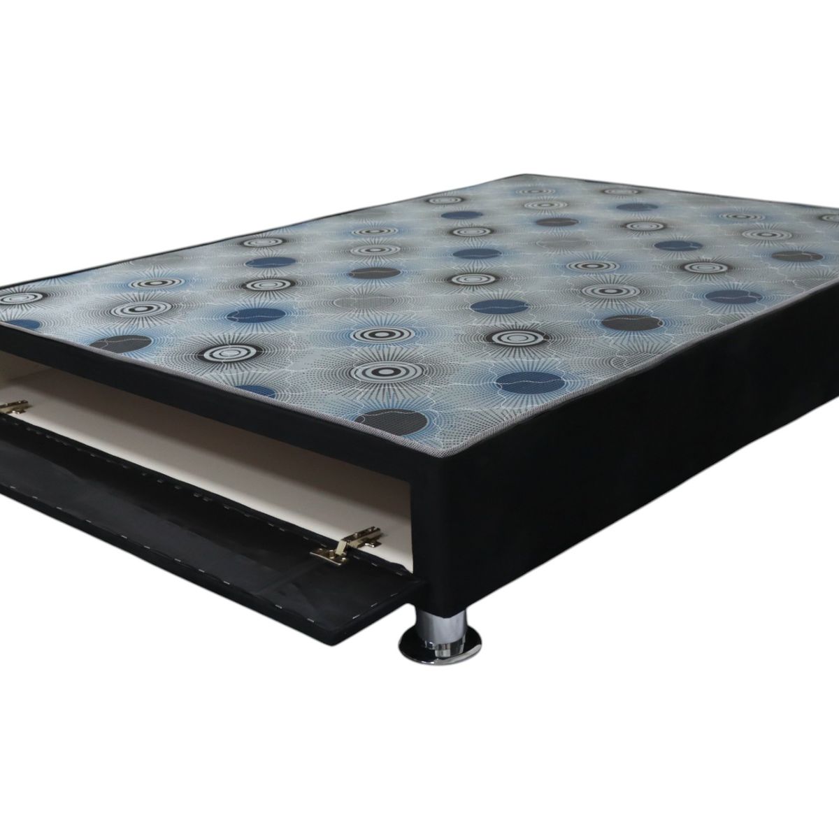 MUEBLES MACRUMO - Cama tapizada con sabanera  1.5 Plz - Color negro