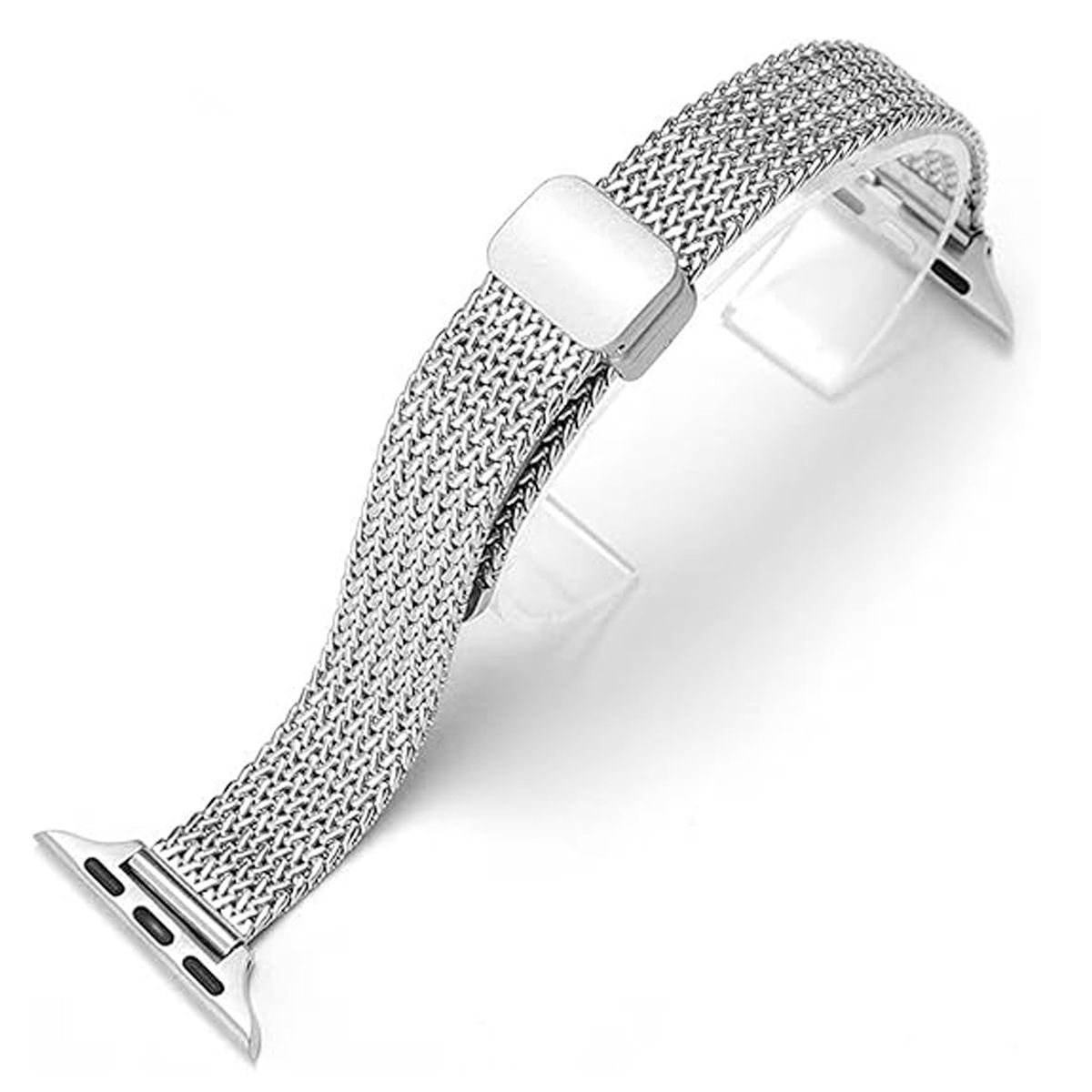 GENERICO - Correa De Metal Con Malla En Espiga Para Apple Watch 49mm Plateado