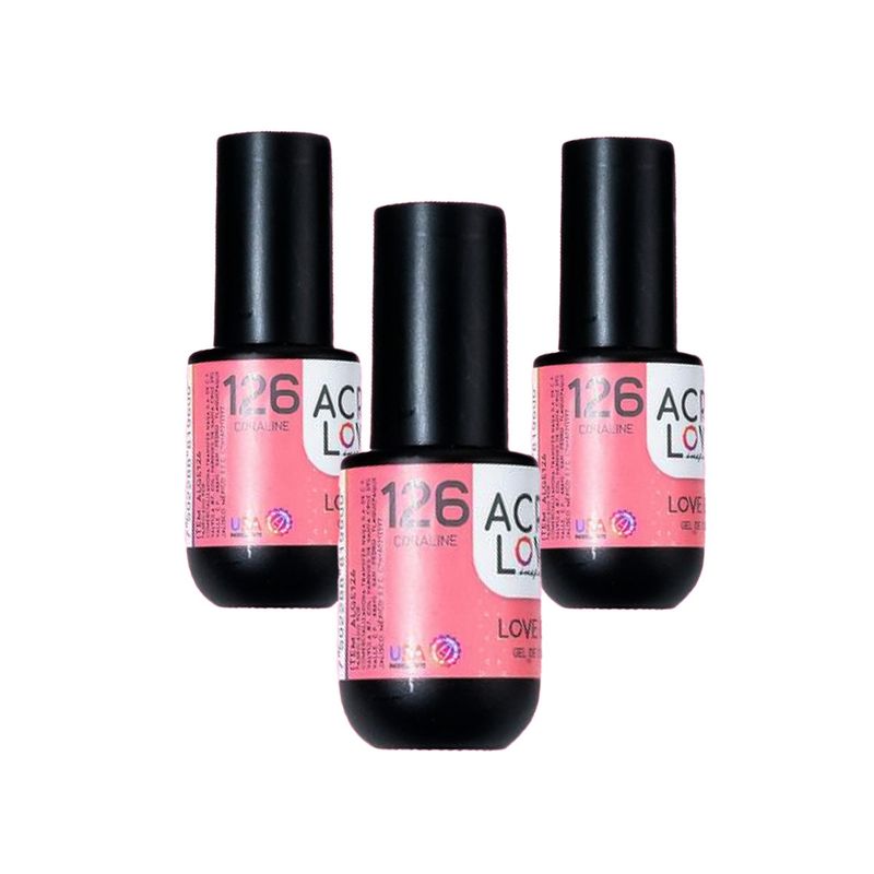 GENERICO - Acry Love Esmalte Gel Uv Coraline 3 Unid