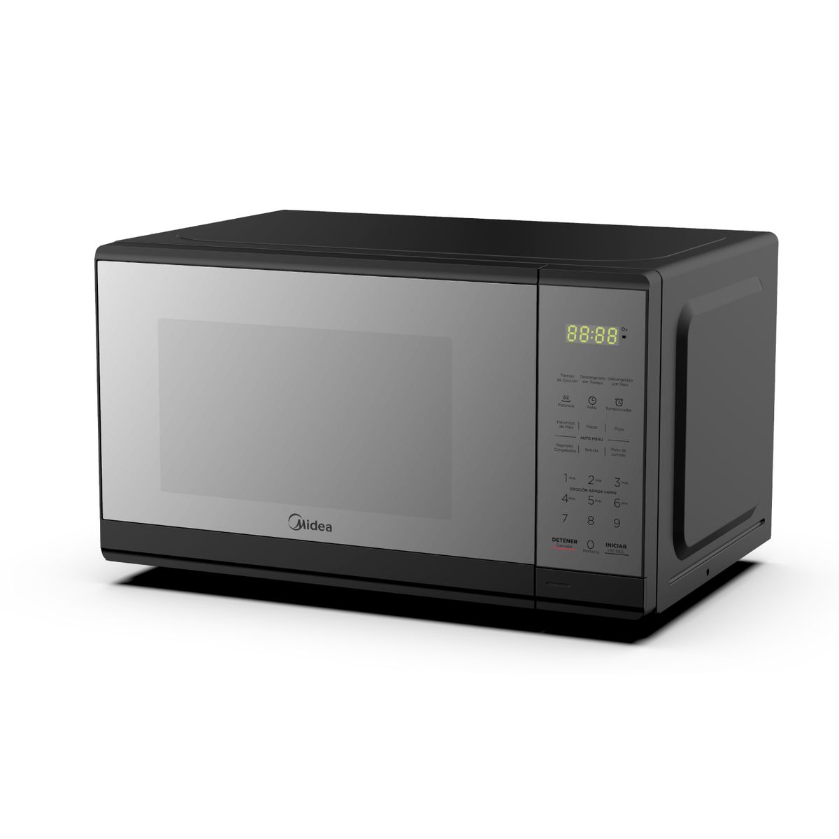 MIDEA - Microondas 20Lts Puerta Espejo Negro