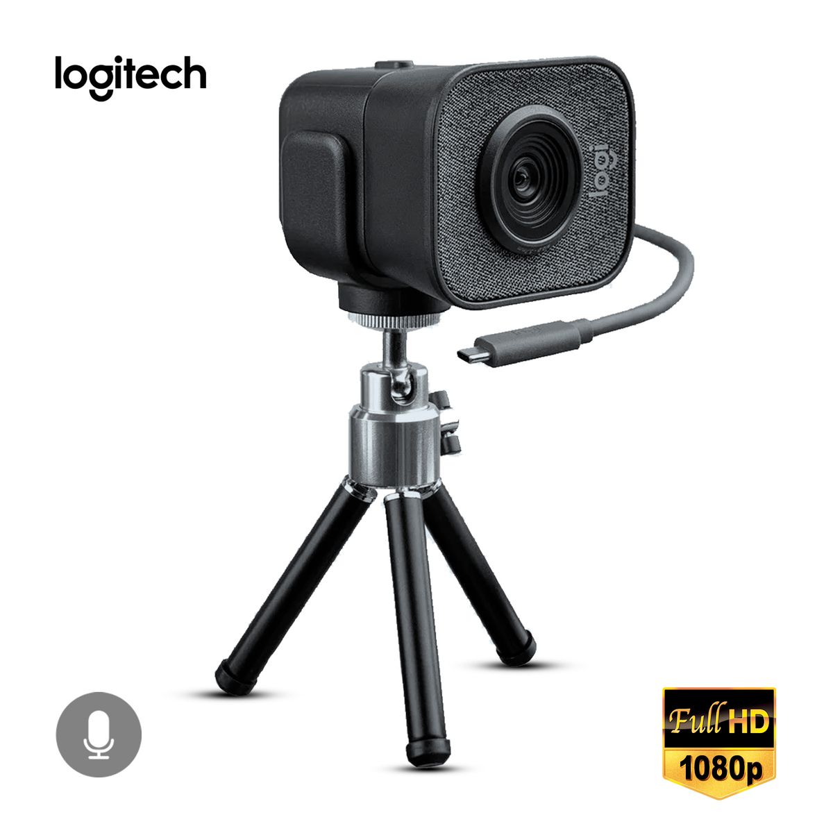 LOGITECH - Cámara Web Logitech Streamcam Plus 1080P Trípode Incluido Negro