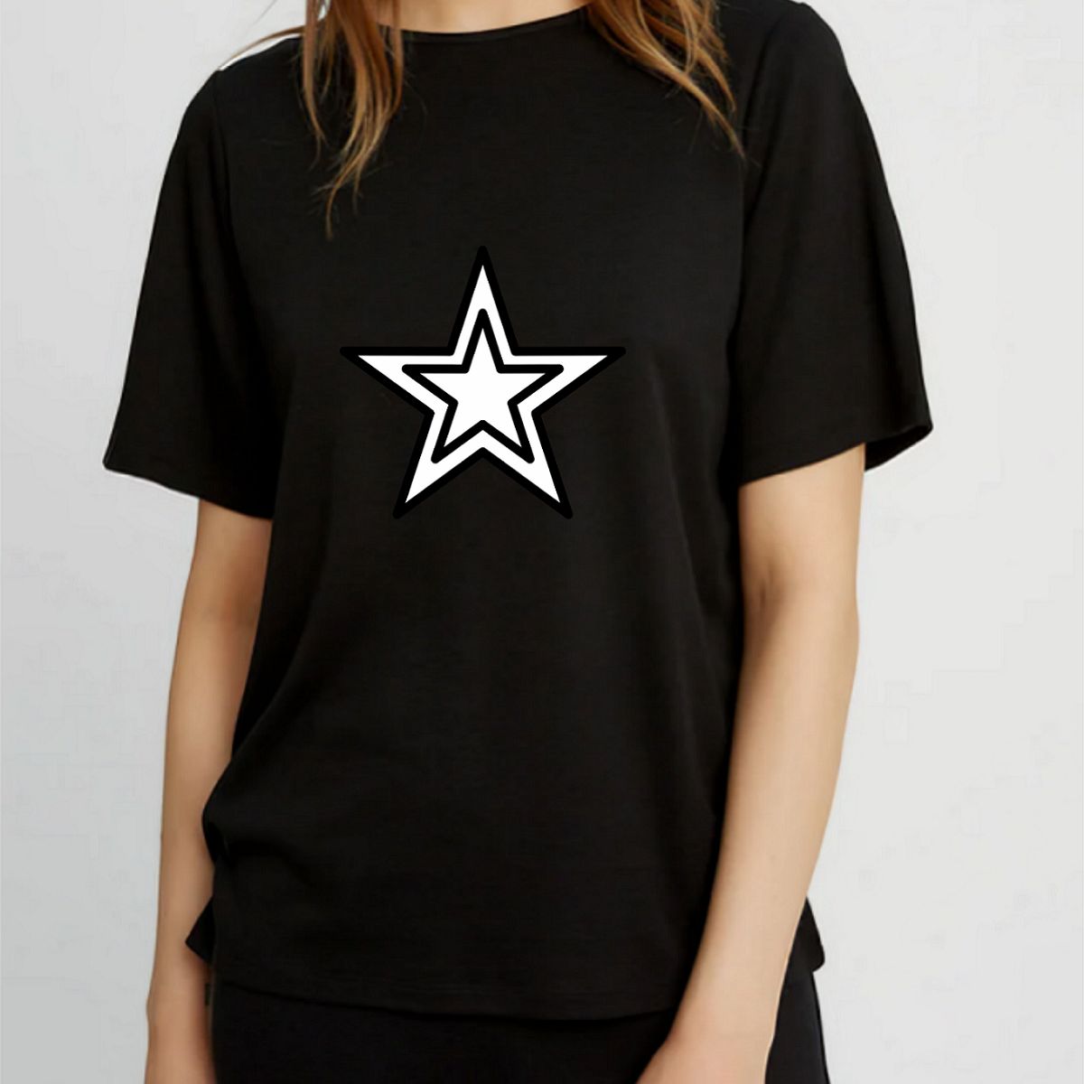 GENERICO - Polo Mujer Estrella - Nathalie Love It - Negro