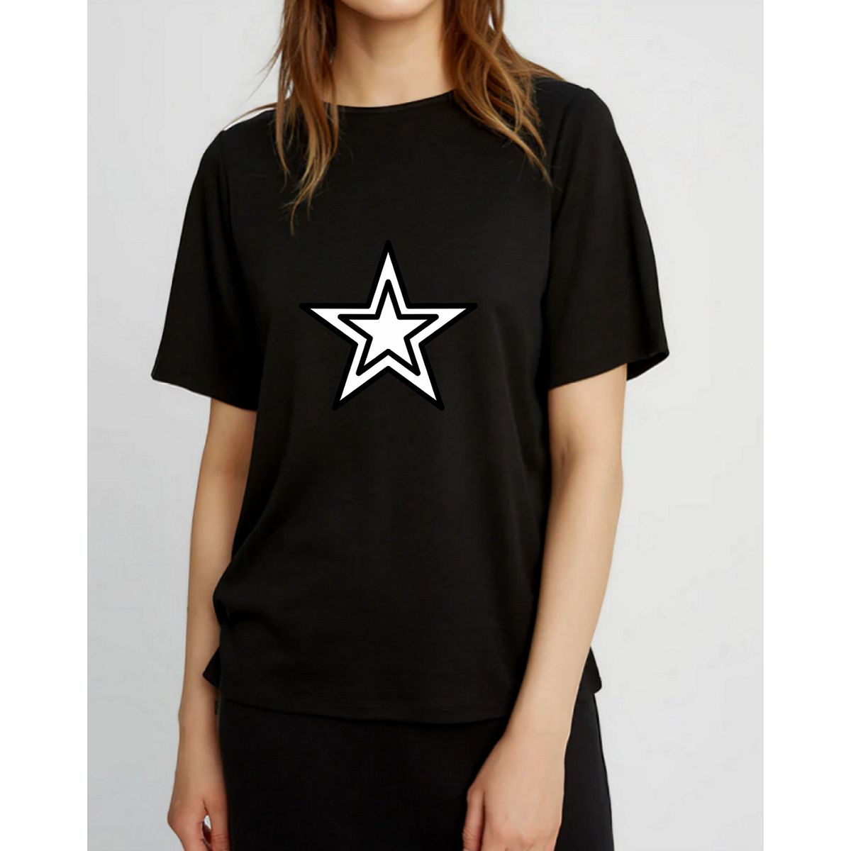 GENERICO - Polo Mujer Estrella - Nathalie Love It - Negro