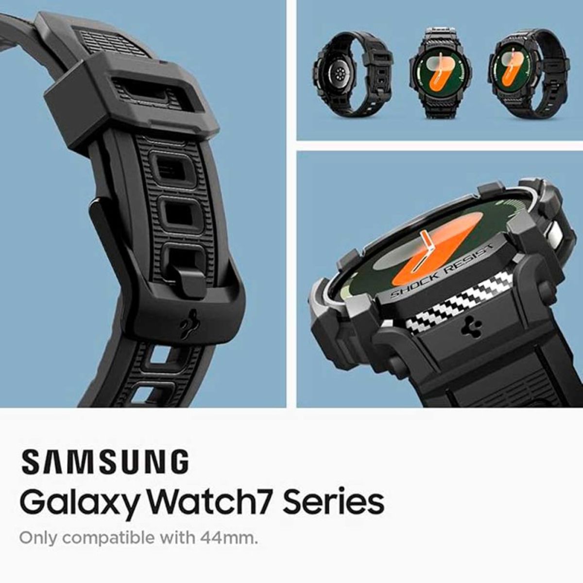 SPIGEN - Case + Correa Spigen Rugged Armor Para Galaxy Watch 7 44mm