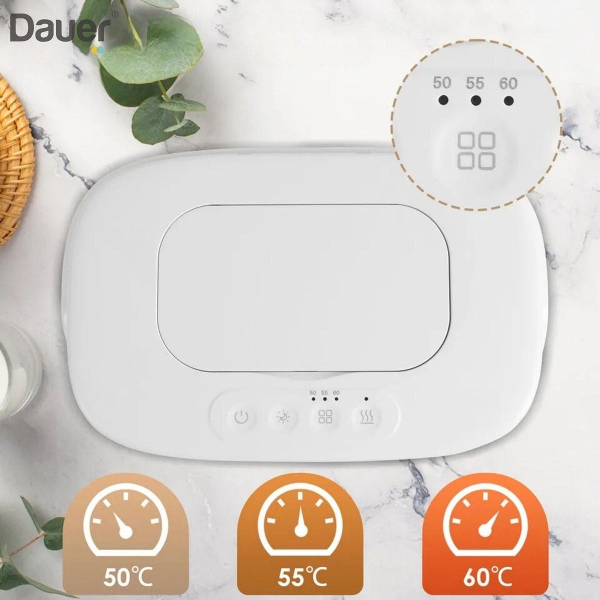 DAUER - Calentador de Pañitos Humedos 3Temperaturas LuzLED
