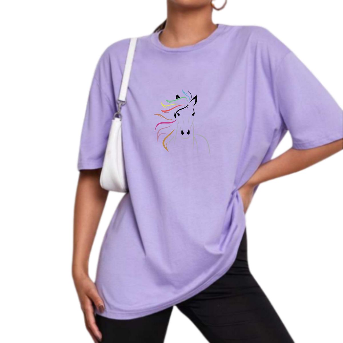 GENERICO - Polo Mujer diseño caballo - Nathalie Love It - Lila