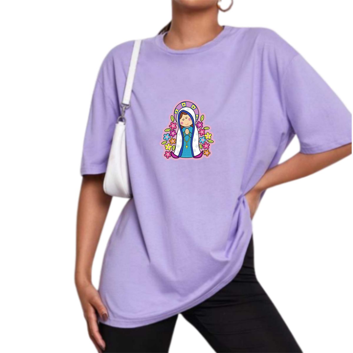 GENERICO - Polo Mujer diseño Guadalupe - Lila