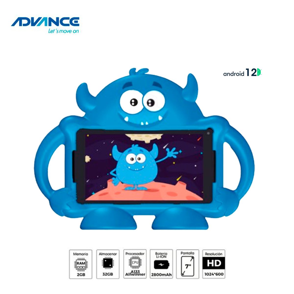 ADVANCE - Tablet Intro TR6965 7 Android 12 Go Edition Wifi 2gb32GB