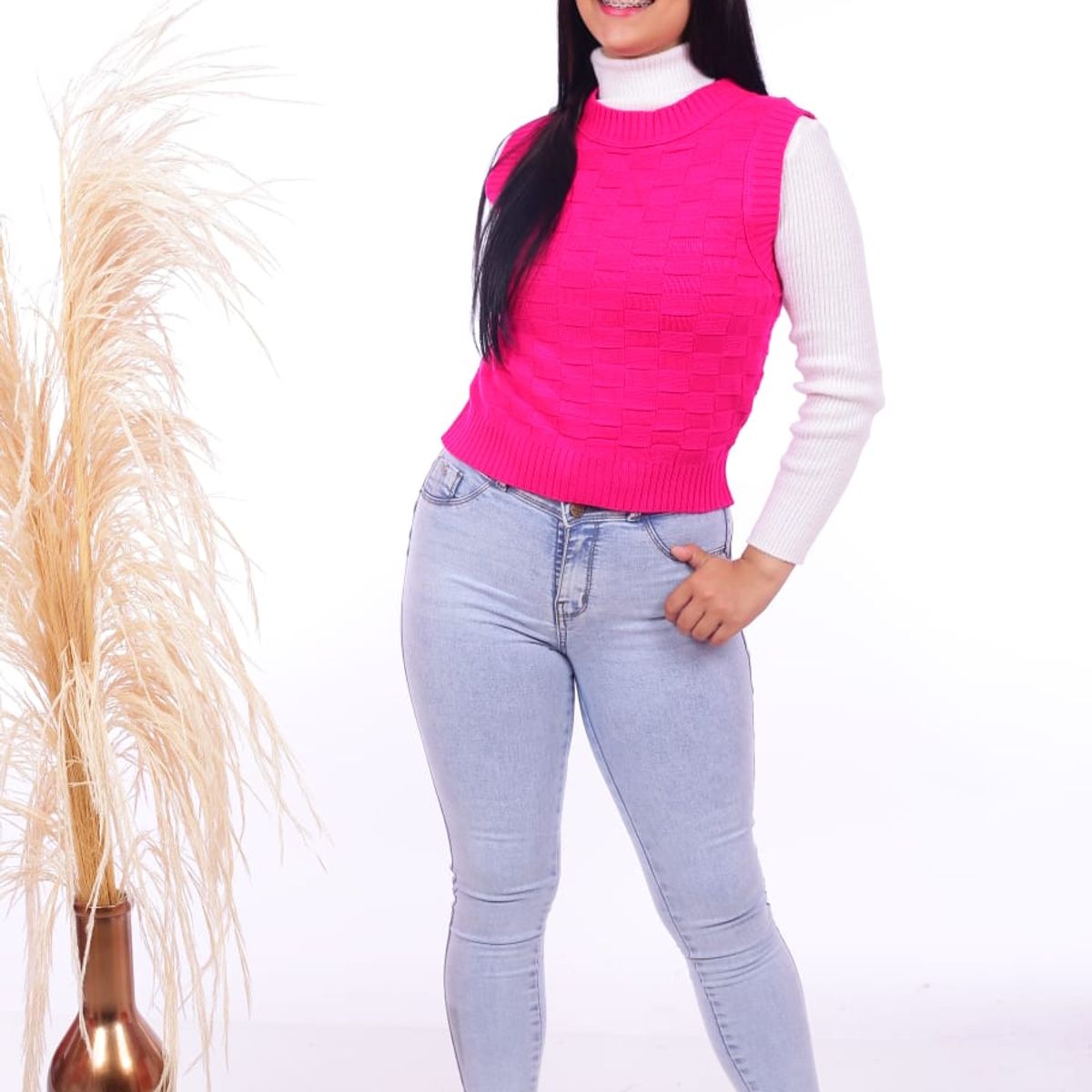 GENERICO - Chaleco Mujer Maria - Nathalie Love It - Fucsia