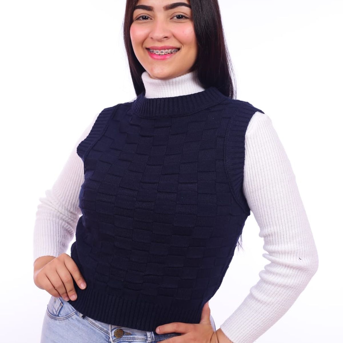 GENERICO - Chaleco Mujer Maria - Nathalie Love It - Azul oscuro