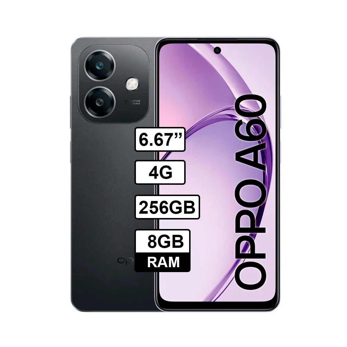 OPPO - Celular OPPO A60 8GB RAM 256GB Color Negro
