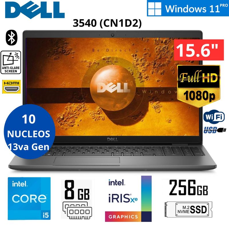 DELL - Laptop Dell Latitude 3540 (CN1D2) Intel Core i5-1335U 8GB RAM 256GB SSD 15.6"  FHD WIND11 PR - Silver