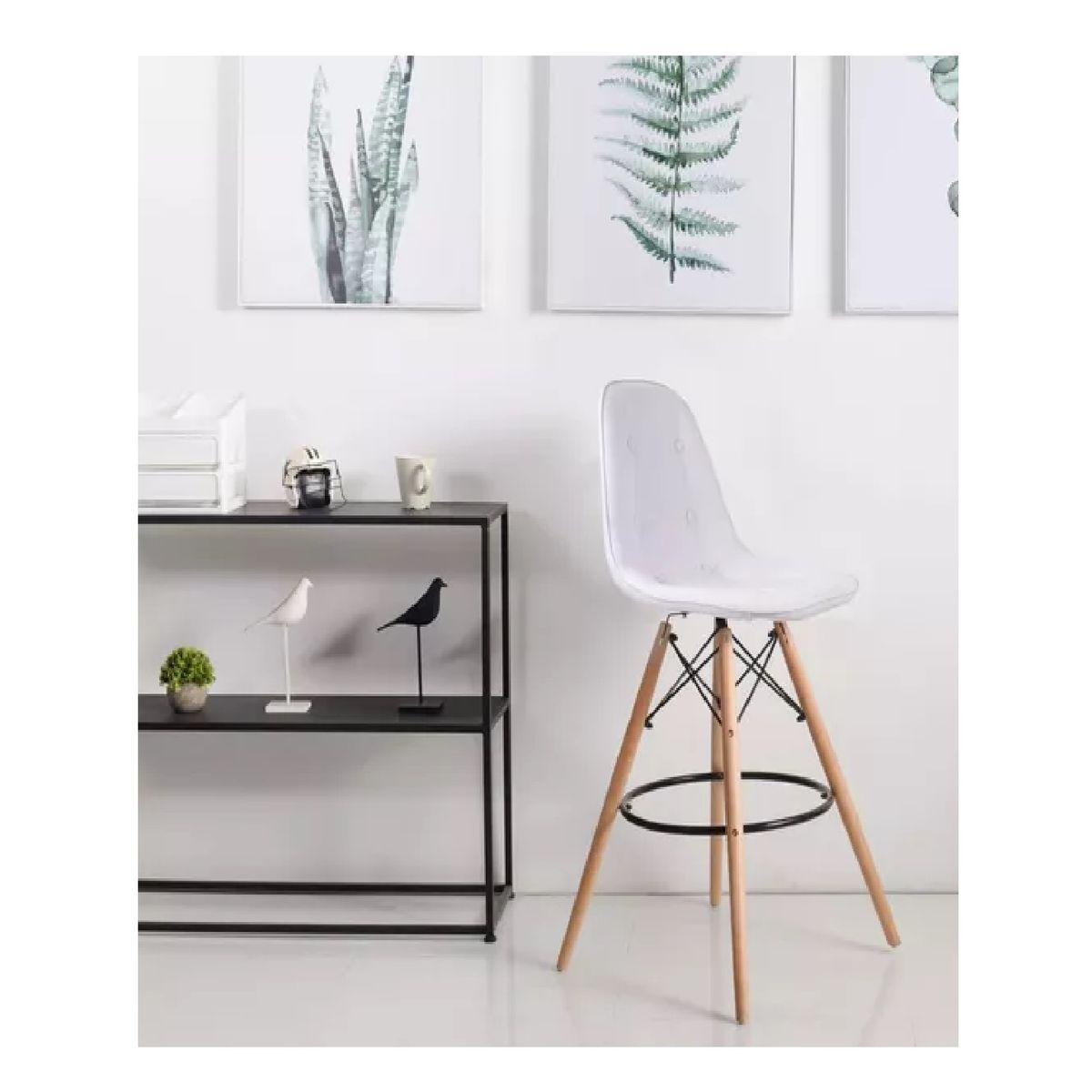 TU MESITA - Banqueta Alta estilo Nórdico Amadeus color Blanco TU MESITA