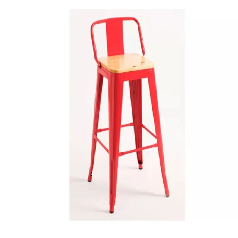 TU MESITA - Banco Alto con Respaldo Julius color Rojo TU MESITA