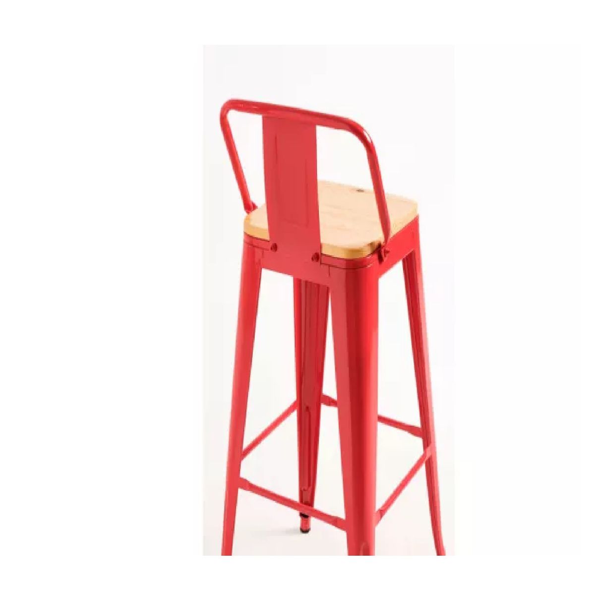 TU MESITA - Banco Alto con Respaldo Julius color Rojo TU MESITA