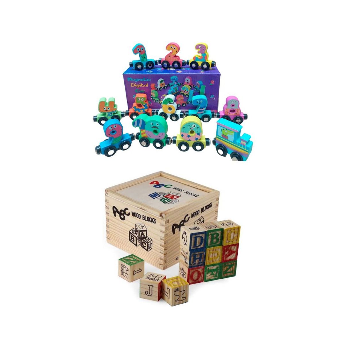 GENERICO - Pack Didáctico Tren Numérico y Cubos ABC