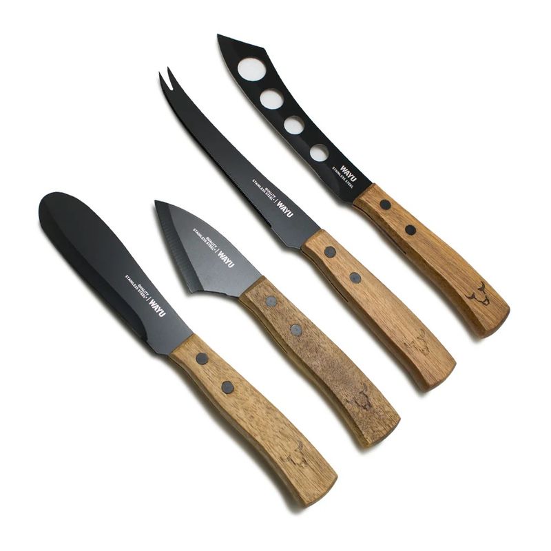 WAYU - SET DE 4 CUCHILLOS WAYU Y TABLA WAYU PARA APERITIVO