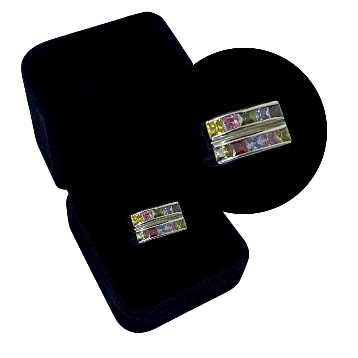 KARMY - Anillo Mujer Circonitas Coloridas Regalo Novia Plata 950