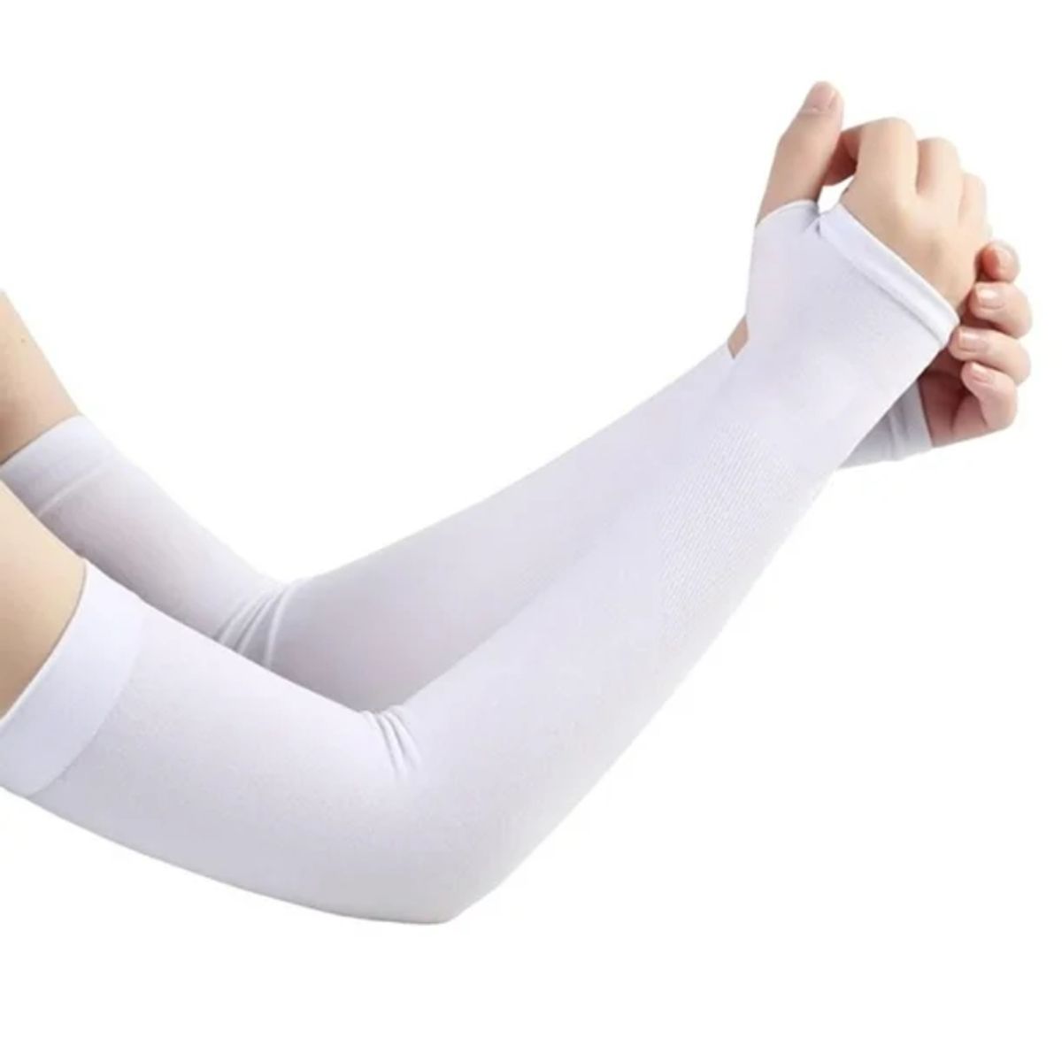 RUNNING SPORT PERU - Manga Deportiva Con Proteccion Uv Blanco