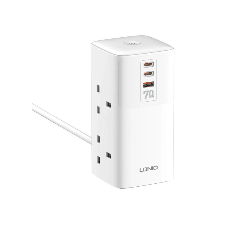 LDNIO - Ldnio Extension De Corriente Tipo Torre Regleta 70w Usb-c