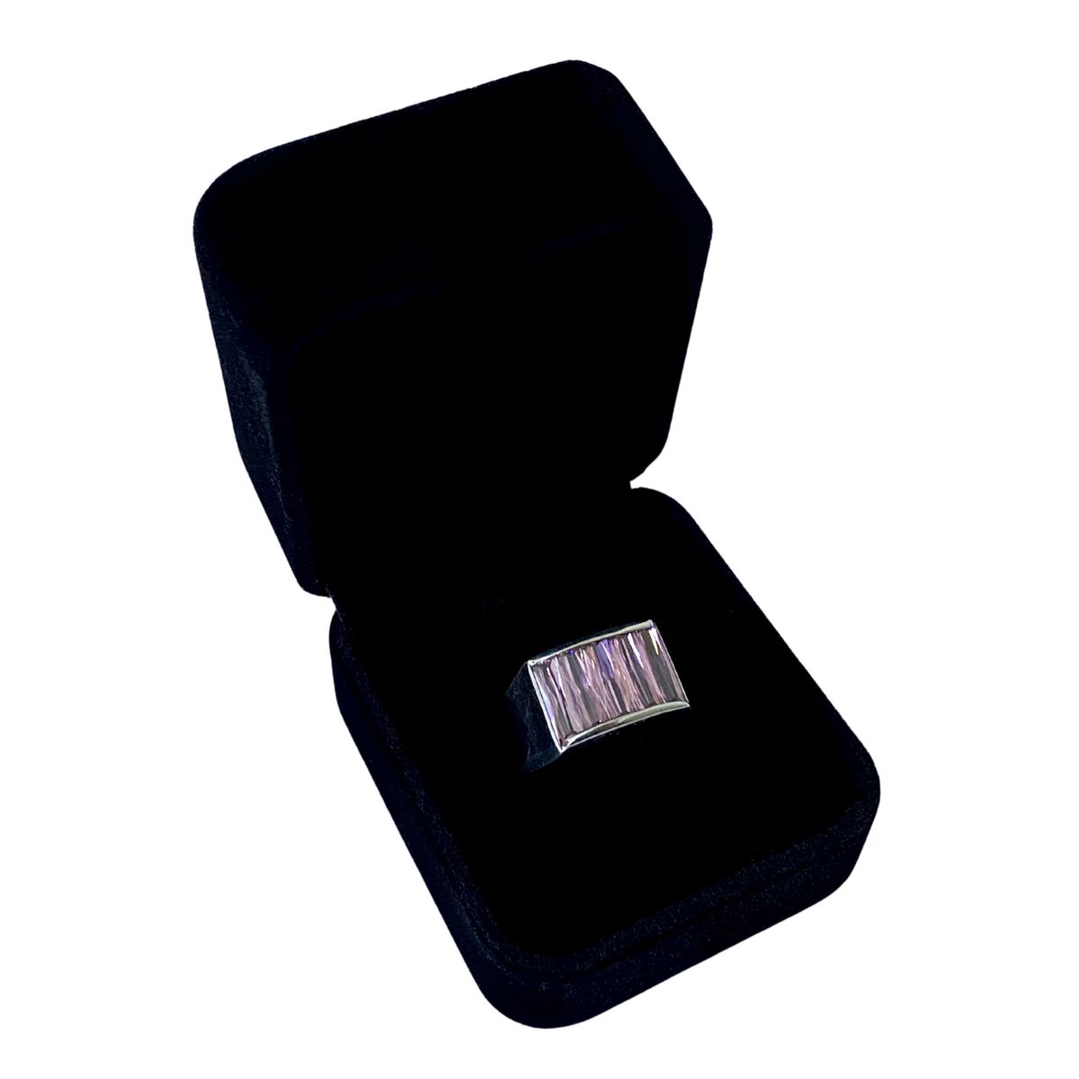 GENERICO - Anillo Mujer Circonitas Rosa Regalo Novia Joya Plata 950