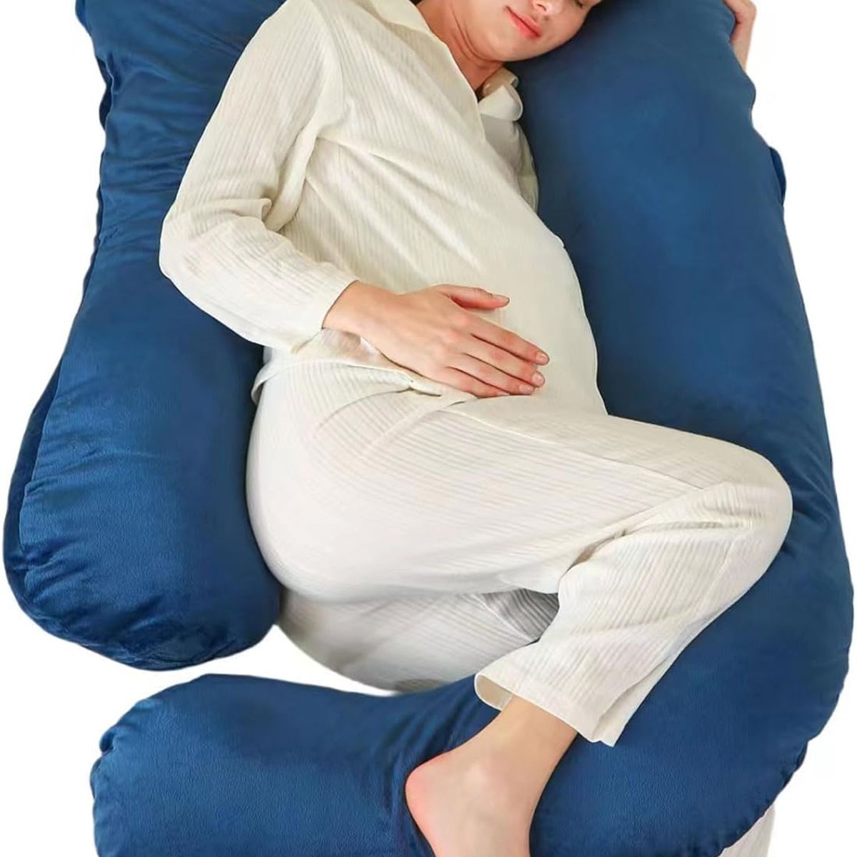 GENERICO - Almohada Multi Postural para Embarazo y Lactancia azul